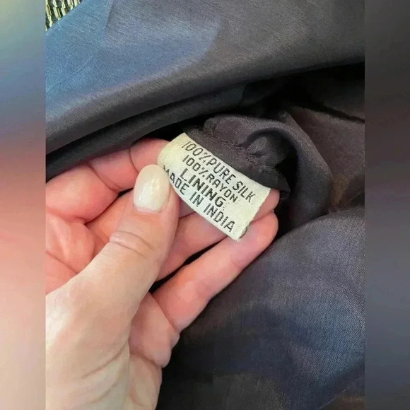 RARE VINTAGE 1980s Lillie Rubin Silk Beaded Cocktail Dress Size Small - Picture 4 of 13